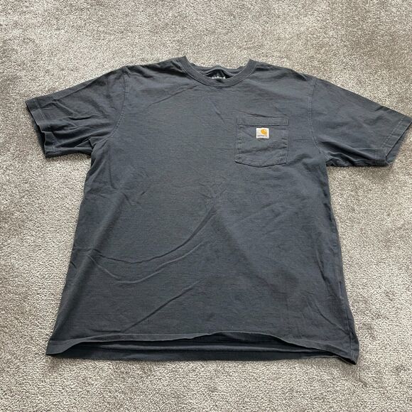 Carhartt K87 Loose Fit T-Shirt Men Large Gray Short Sleeve Cotton Pocket Casual - Picture 1 of 13